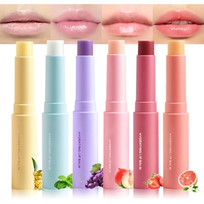 SUAKE NOURISHING LIP BALM FOR DRY & CHAPPED LIPS, 6PCS IDEAL LIPSTICK PRIMER FOR WOMEN, DEEP MOISTURIZATION CHAPSTICK, VEGAN TINTED LIP BALM, HYDRATING, FALL WINTER LIP CARE - Image 1